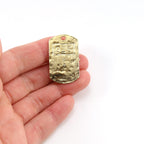 31mmx19mm Vermeil Large Cross Dog Tag Hammered Textured Pendant Charm