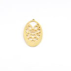 Vermeil Large Filigree Art Decor Victorian Long Oval Pendant