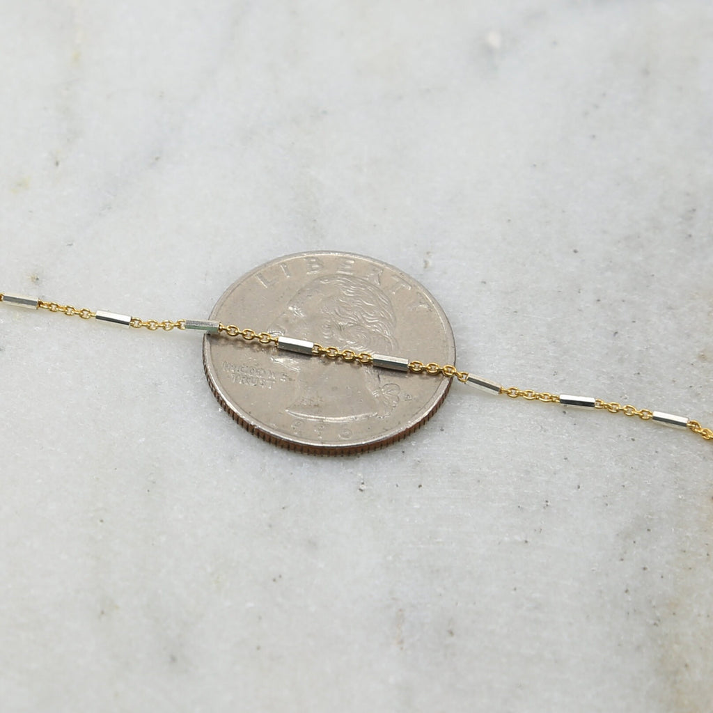 Sterling Silver or Vermeil Dainty Bar Chain with Tiny Links Dainty Modern