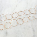 Rose Gold Filled Textured 16mm Ring Rope Circle Accent – Sold by the Foot