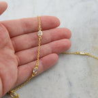 Sterling Silver or Vermeil Tiny Oval CZ Cubic Zirconia – Sold by the Foot