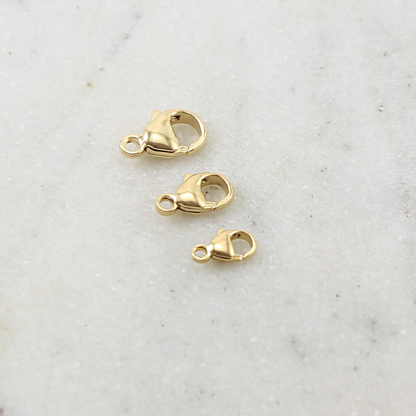 14K Gold Filled Rounded Lobster Clasp 3 Sizes 9mm 11mm 13mm Chain