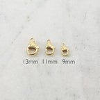 14K Gold Filled Rounded Lobster Clasp 3 Sizes 9mm 11mm 13mm Chain