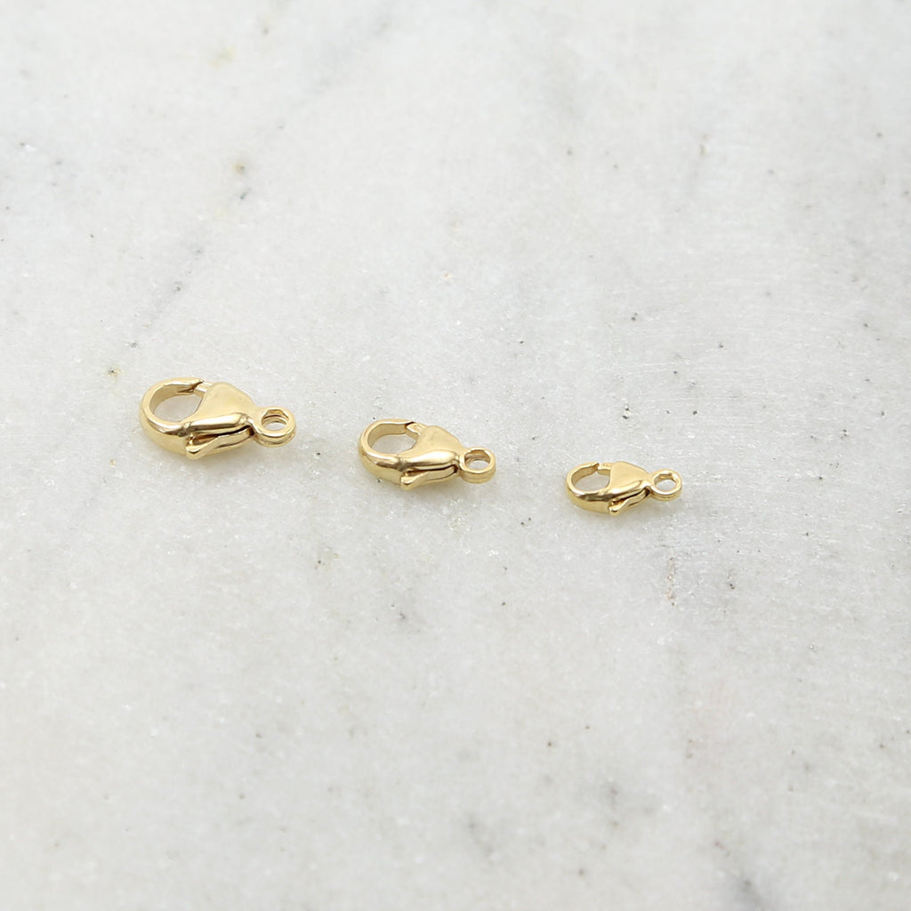14K Gold Filled Rounded Lobster Clasp 3 Sizes 9mm 11mm 13mm Chain