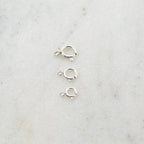 Sterling Silver Closed Spring Ring Clasp 3 Sizes 7mm 6mm 5mm Chain (10pc)