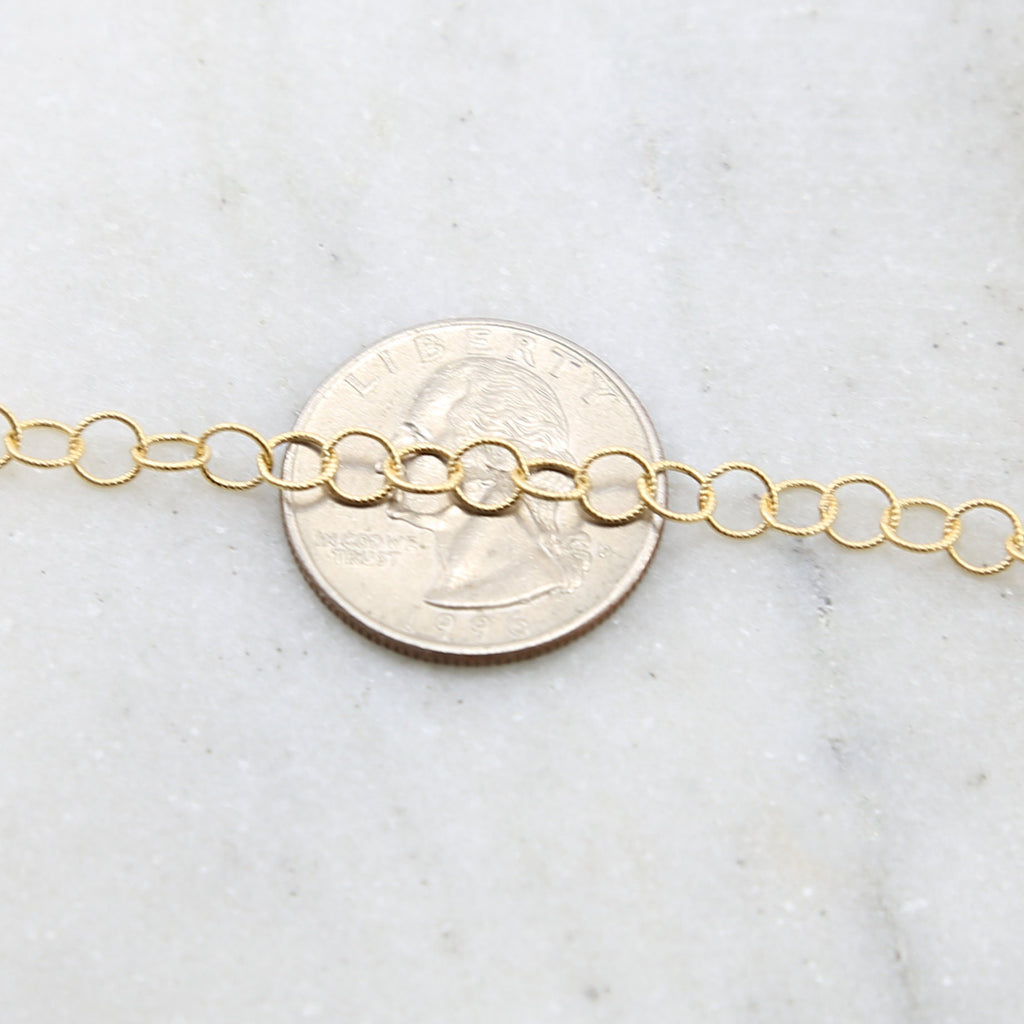 4.8mmx4.8mm Sterling Silver or 14K Gold Filled Round Link – Sold by the Foot