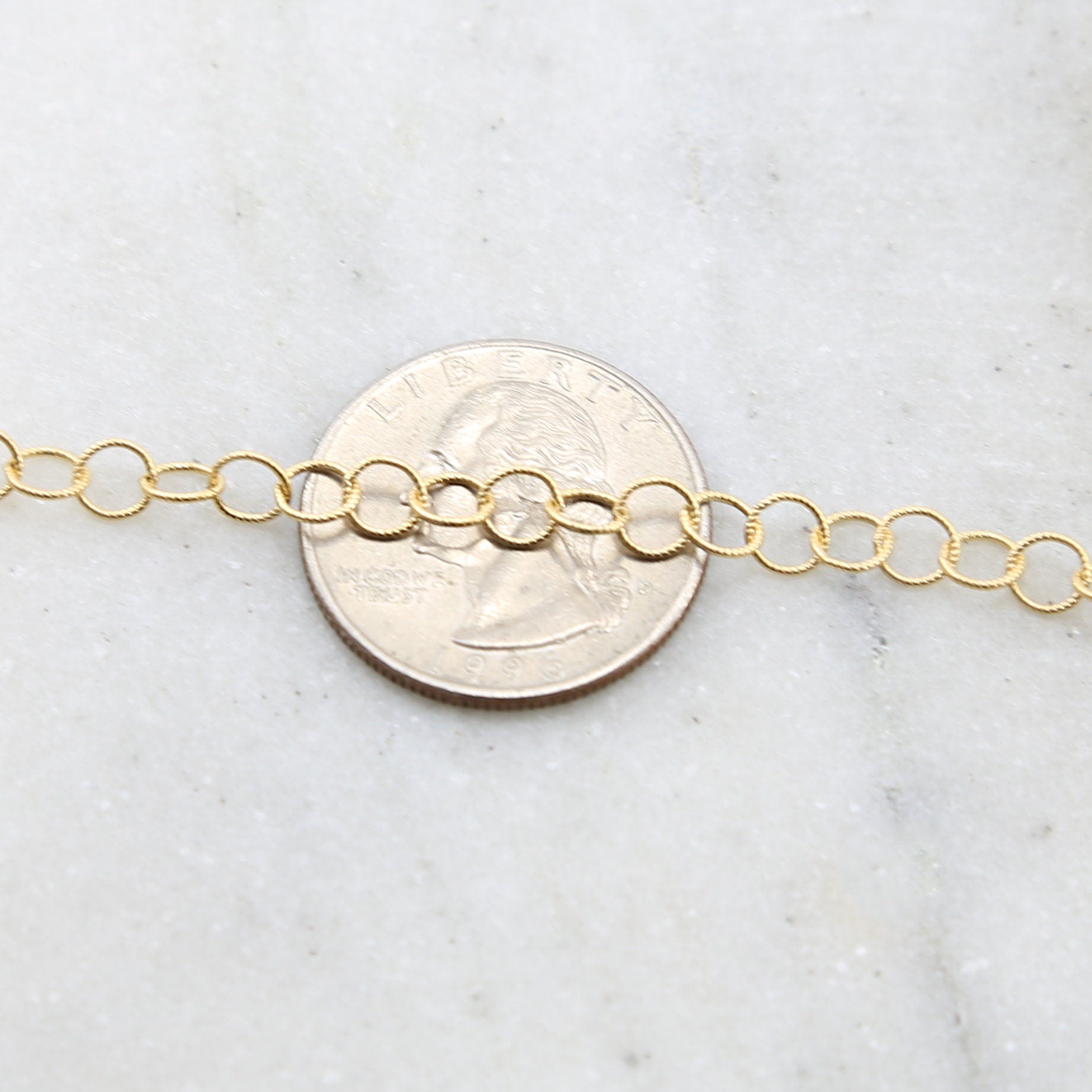 4.8mmx4.8mm Sterling Silver or 14K Gold Filled Round Link – Sold by the Foot