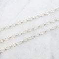 Sterling Silver Sturdy Rectangular Oval Link Chain 6mmx3mm – Sold by the Foot