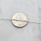 Sterling Silver Diamond Cut Curb Chain with Three – Sold by the Foot