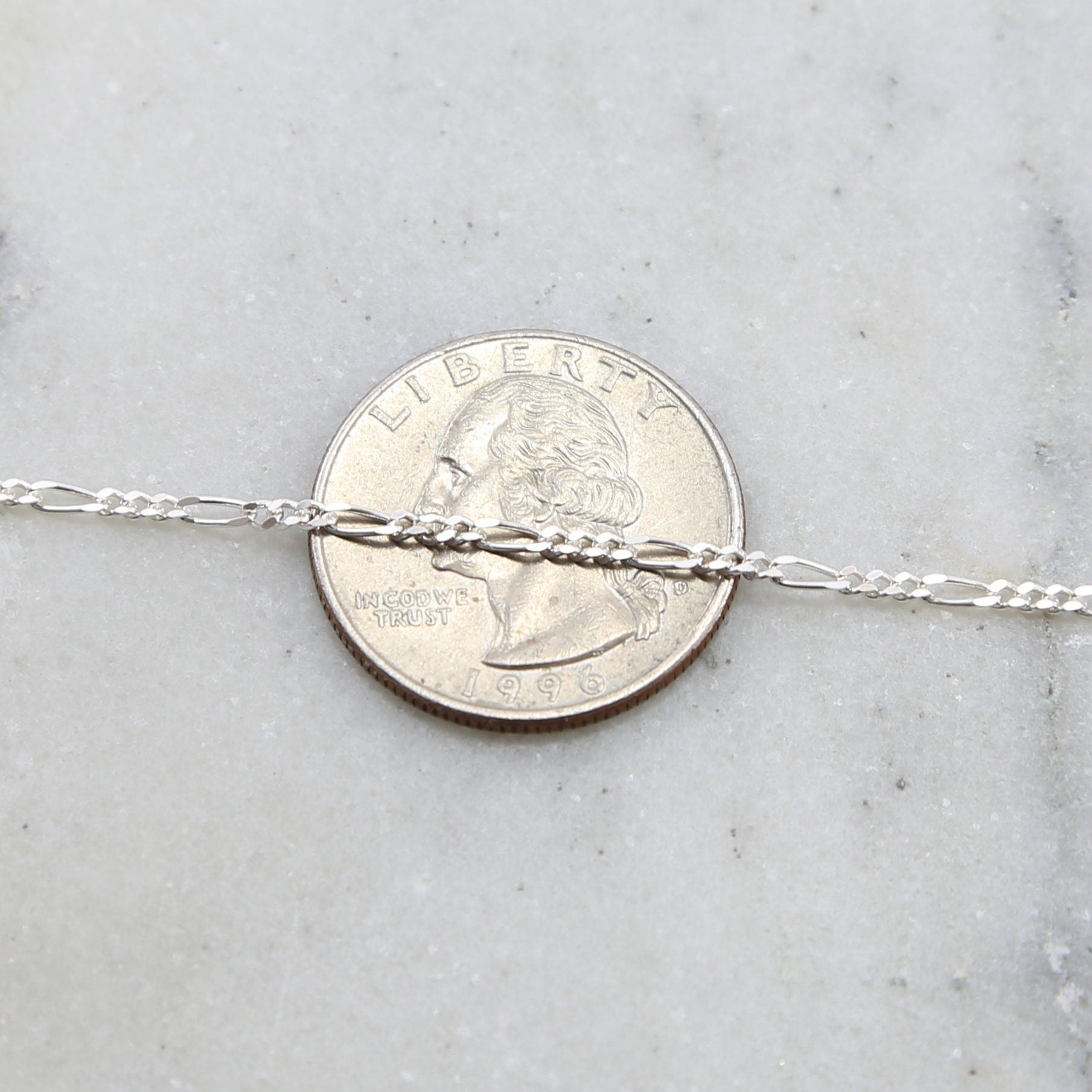 Sterling Silver Diamond Cut Curb Chain with Three – Sold by the Foot