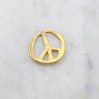 20mmx18mm Sterling Silver or Vermeil Organic Peace Sign with Heart Charm