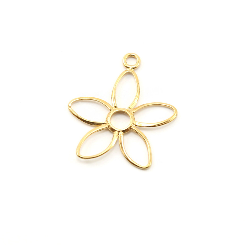 Sterling Silver or Vermeil Large Daisy Flower Nature Charm Spring Pendant