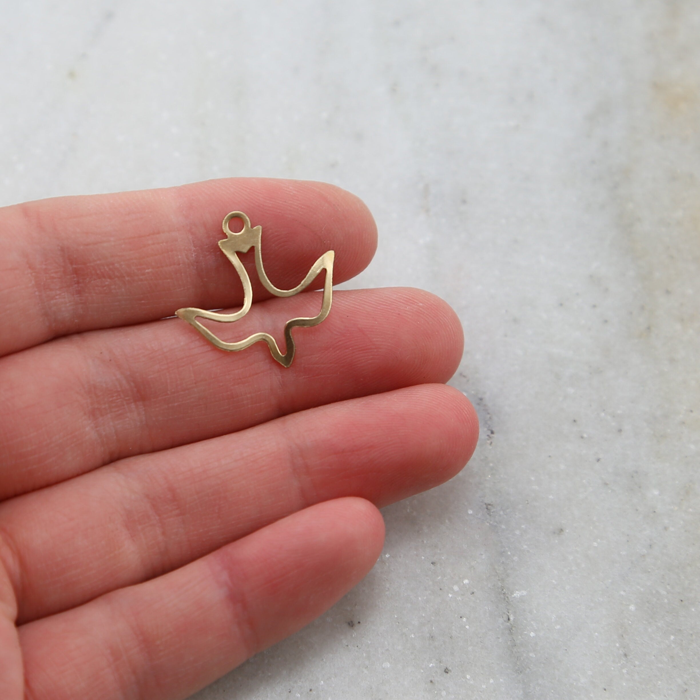 Sterling Silver or 14K Gold Filled Dainty Flying Dove Bird Delicate (2pc)
