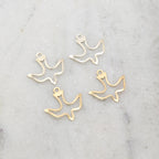 Sterling Silver or 14K Gold Filled Dainty Flying Dove Bird Delicate (2pc)