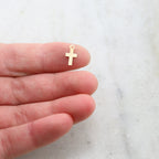 Sterling Silver or 14K Gold Filled Dainty Tiny Cross Charms (4pc)