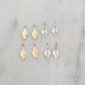 Sterling Silver or 14K Gold Filled Thin Delicate Detailed Leaf Charm (4pc)