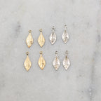 Sterling Silver or 14K Gold Filled Thin Delicate Detailed Leaf Charm (4pc)