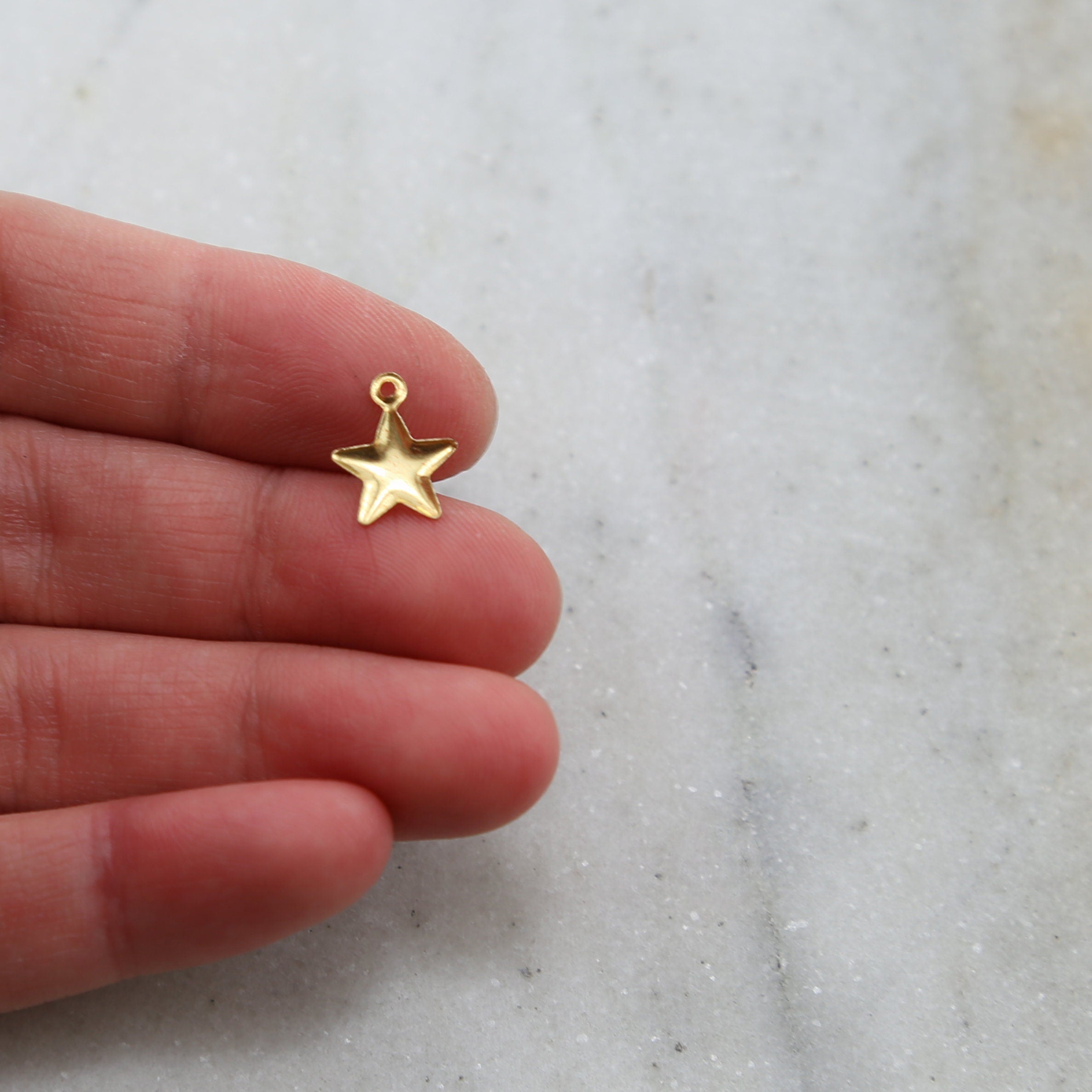 Sterling Silver or 14K Gold Filled Delicate Lightweight Star Charm (4pc)