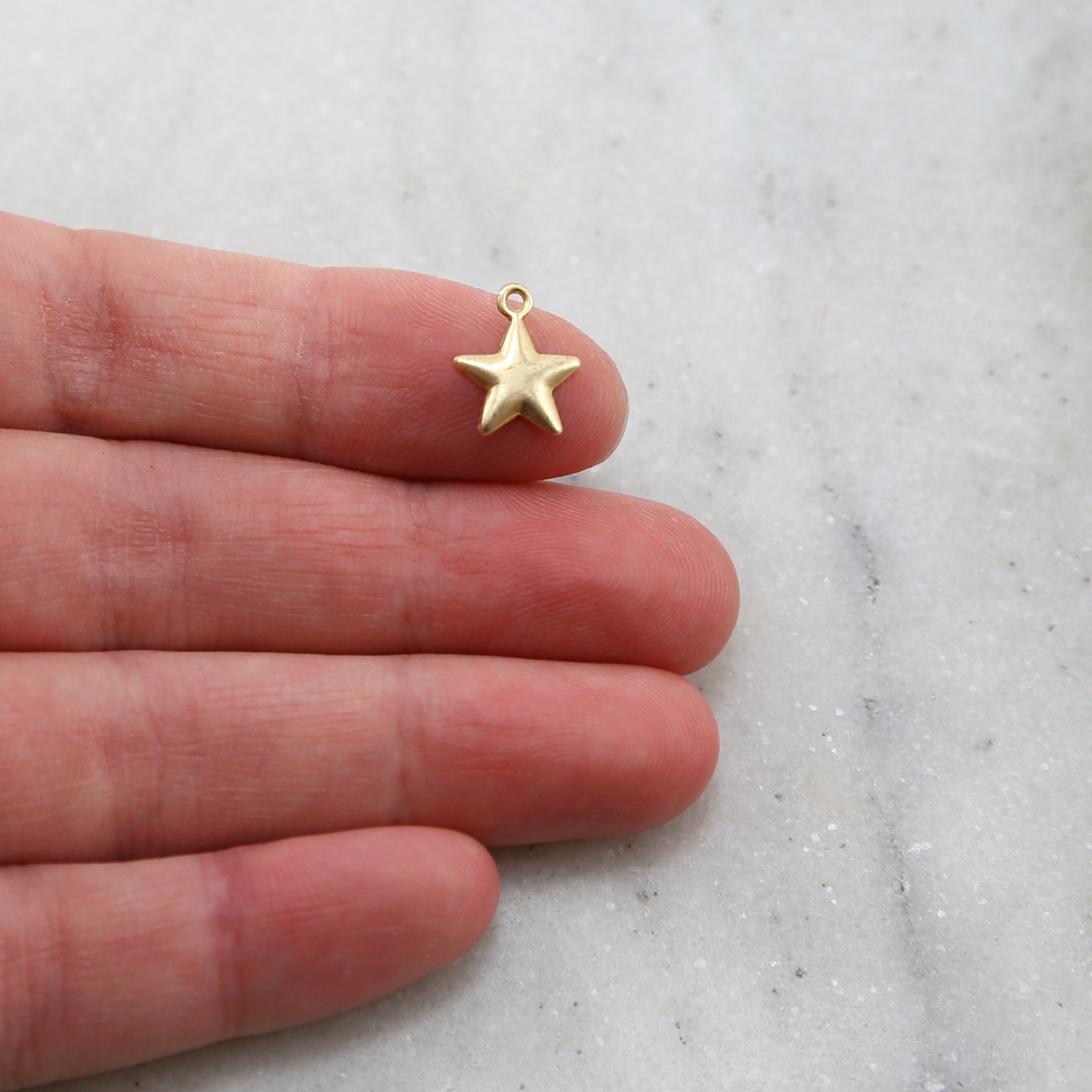 Sterling Silver or 14K Gold Filled Delicate Lightweight Star Charm (4pc)