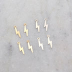 Sterling Silver or 14K Gold Filled Dainty Lightning Bolt Charm (4pc)