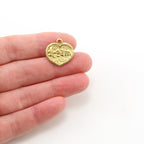 16mmx18mm Sterling Silver or Vermeil Textured Dream Heart Inspirational Word