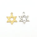 Sterling Silver or Vermeil Flat Star of David Charm Religious Jewish Pendant