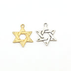 Sterling Silver or Vermeil Flat Star of David Charm Religious Jewish Pendant