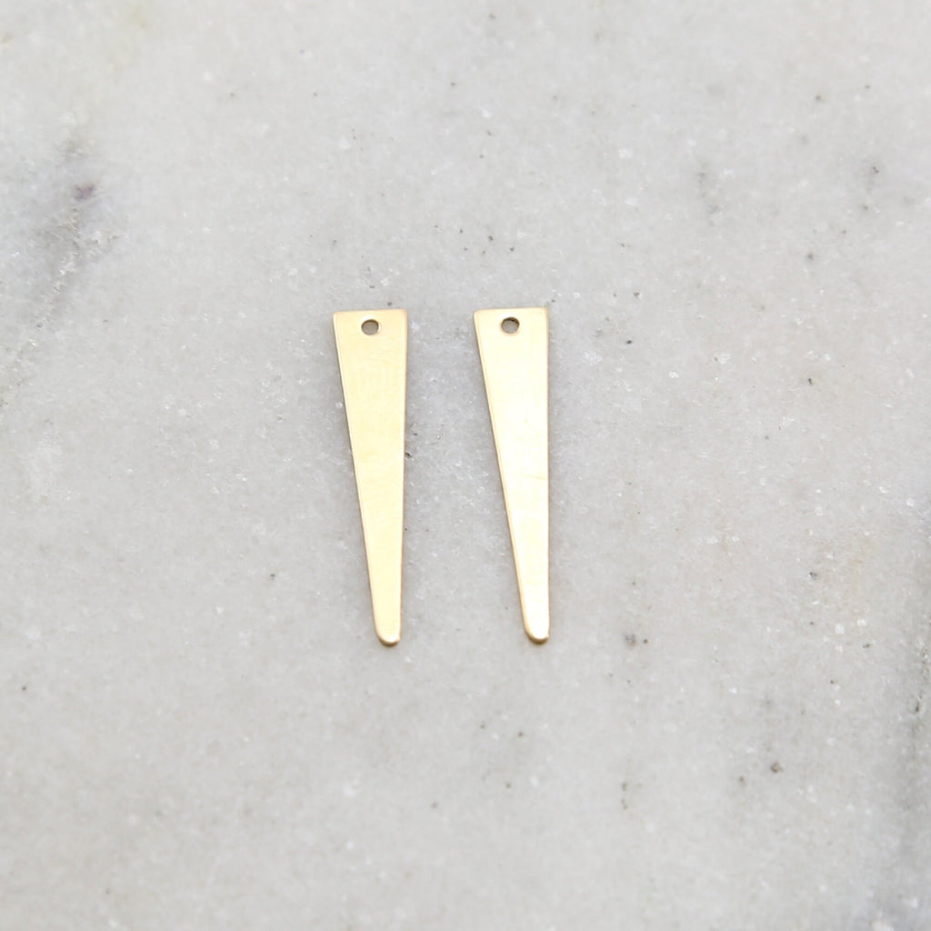 24mmx5mm 14K Gold Filled Spike Point Dagger Thin Delicate Charm (2pc)