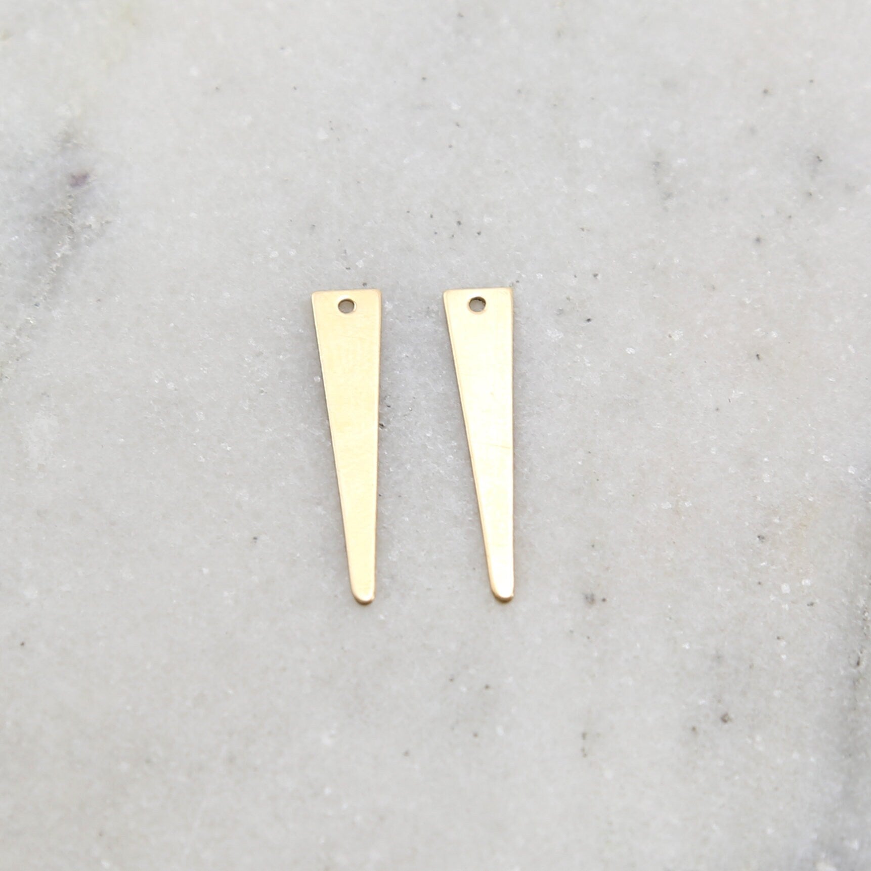 24mmx5mm 14K Gold Filled Spike Point Dagger Thin Delicate Charm (2pc)