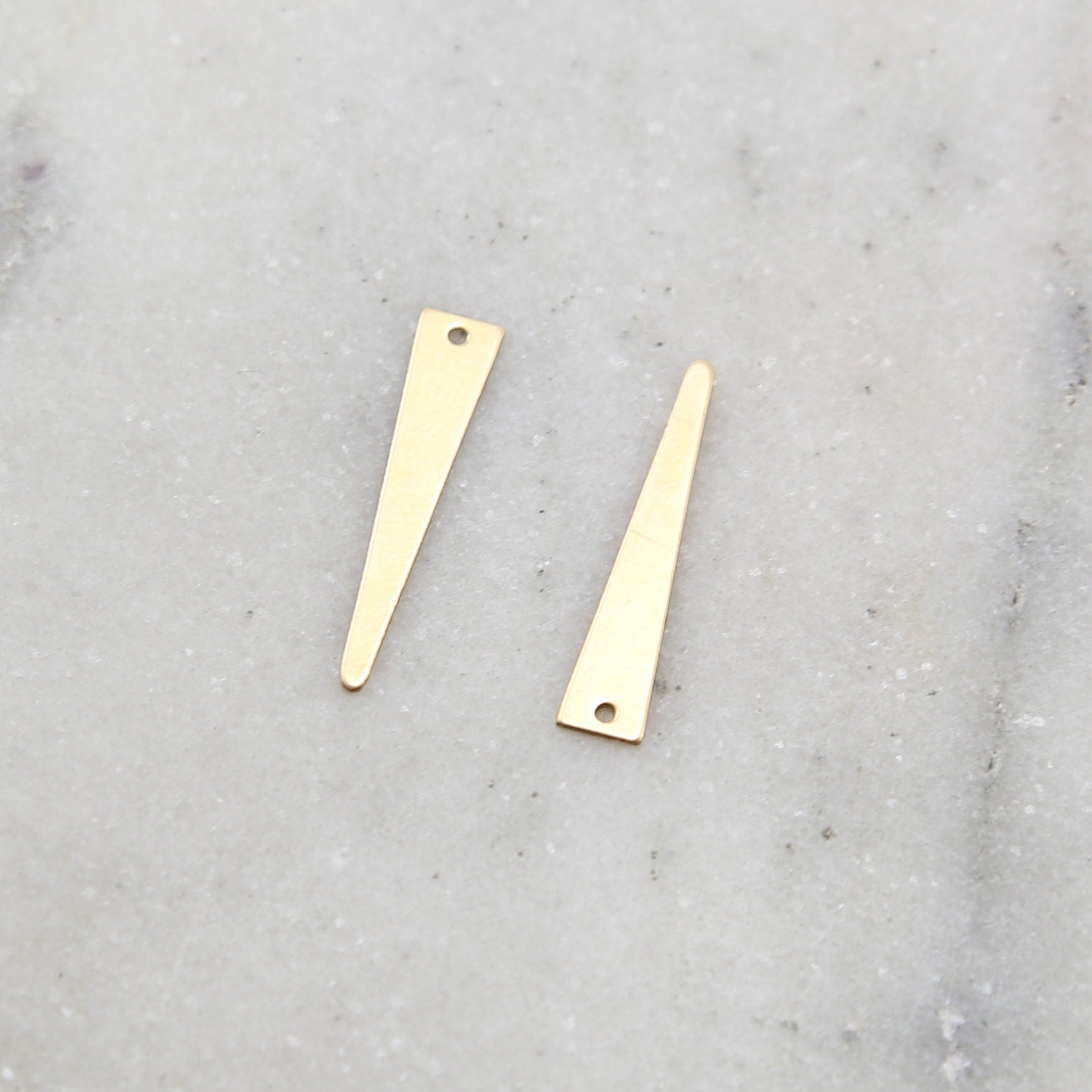 24mmx5mm 14K Gold Filled Spike Point Dagger Thin Delicate Charm (2pc)