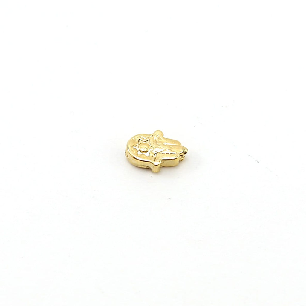 9mmx6mm Vermeil Hamsa Bead with Star of David Great for Necklaces