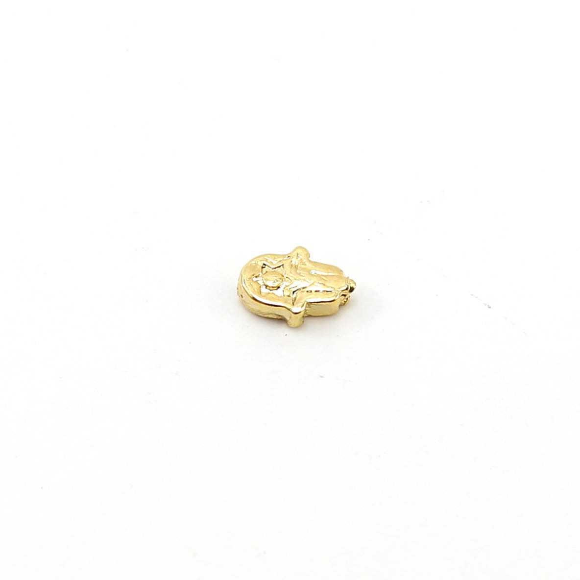 9mmx6mm Vermeil Hamsa Bead with Star of David Great for Necklaces
