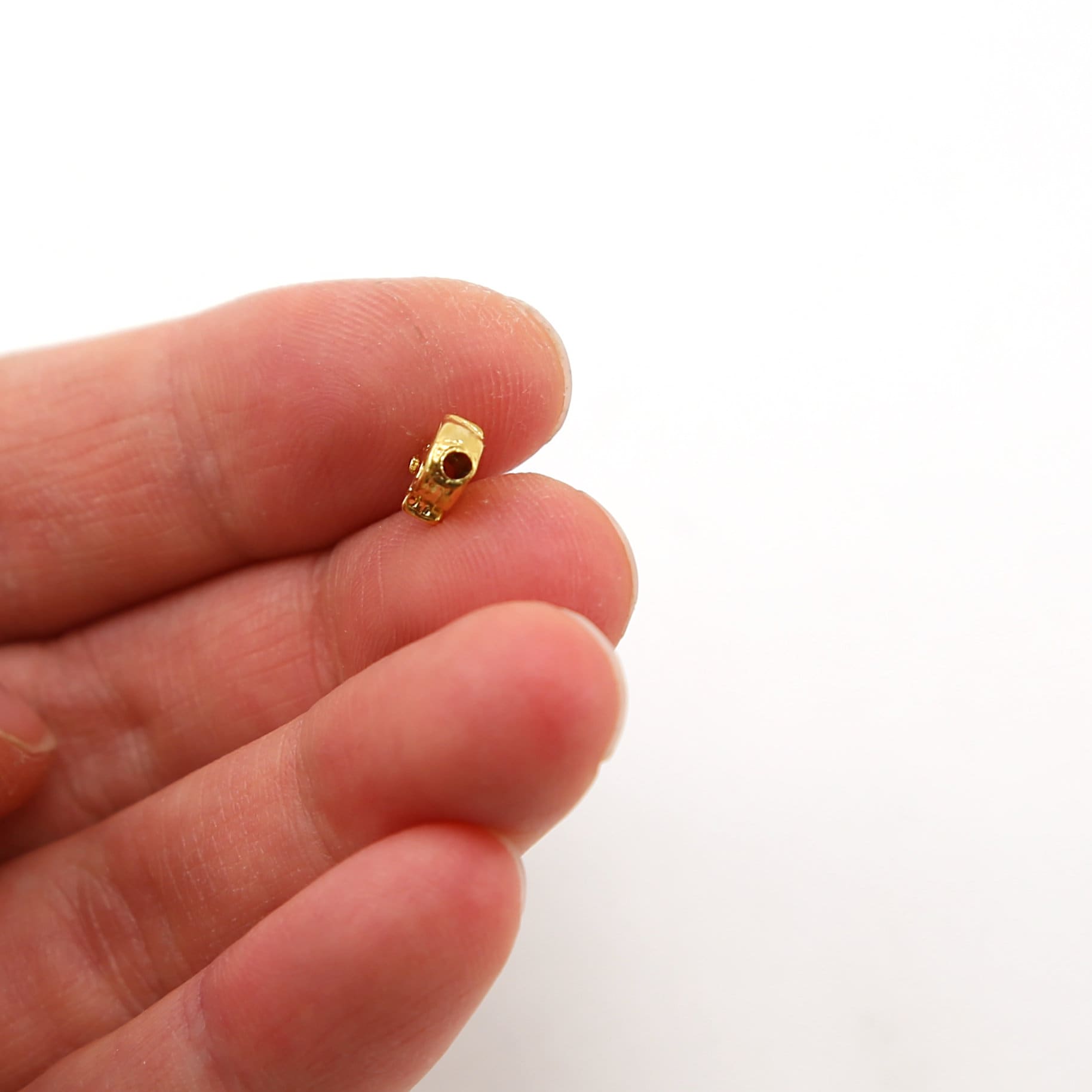 9mmx6mm Vermeil Hamsa Bead with Star of David Great for Necklaces