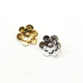 13mm Sterling Silver or Vermeil Layered Flower Daisy Button in or Shiny Wrap