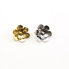 13mm Sterling Silver or Vermeil Layered Flower Daisy Button in or Shiny Wrap