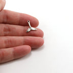 Sterling Silver Small Whale Tail Charm Ocean Inspired Beach Pendant