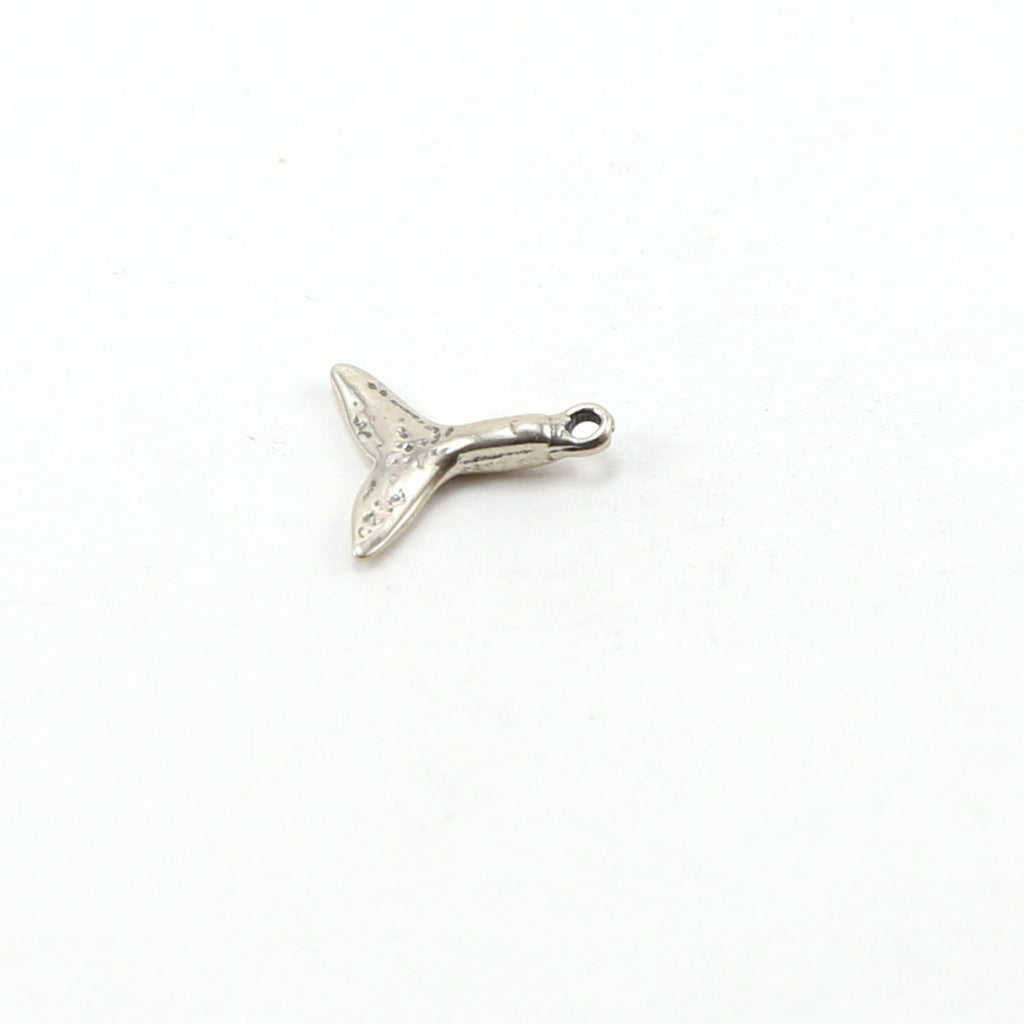 Sterling Silver Small Whale Tail Charm Ocean Inspired Beach Pendant