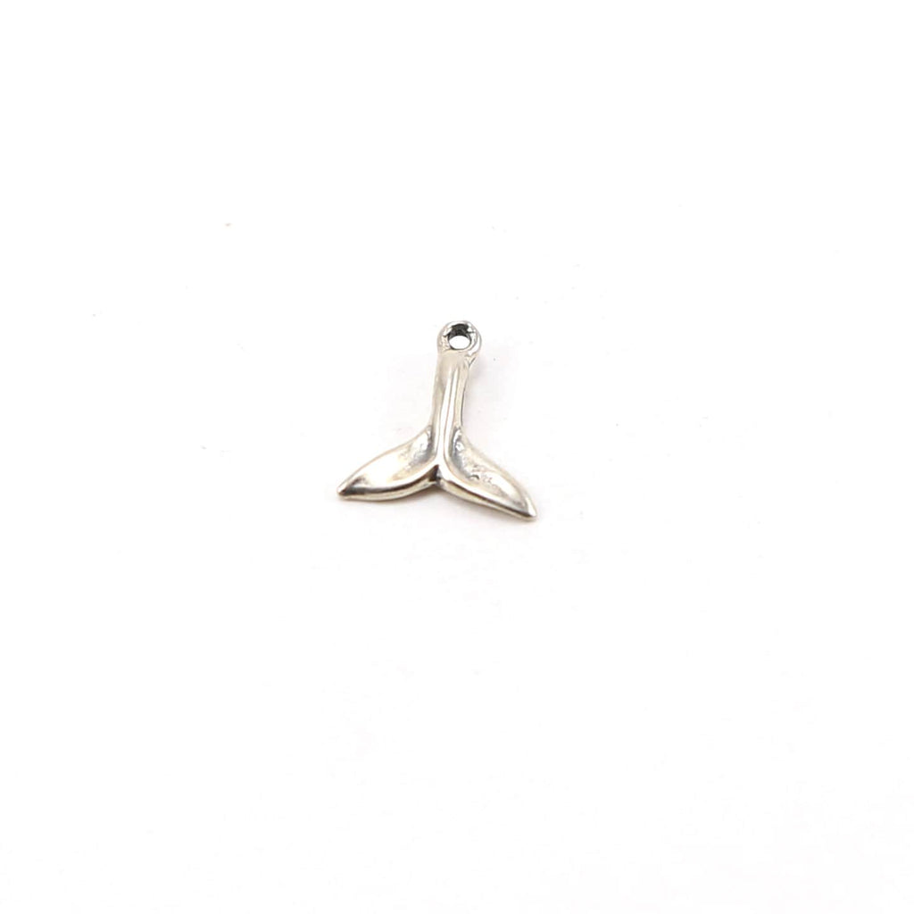 Sterling Silver Small Whale Tail Charm Ocean Inspired Beach Pendant