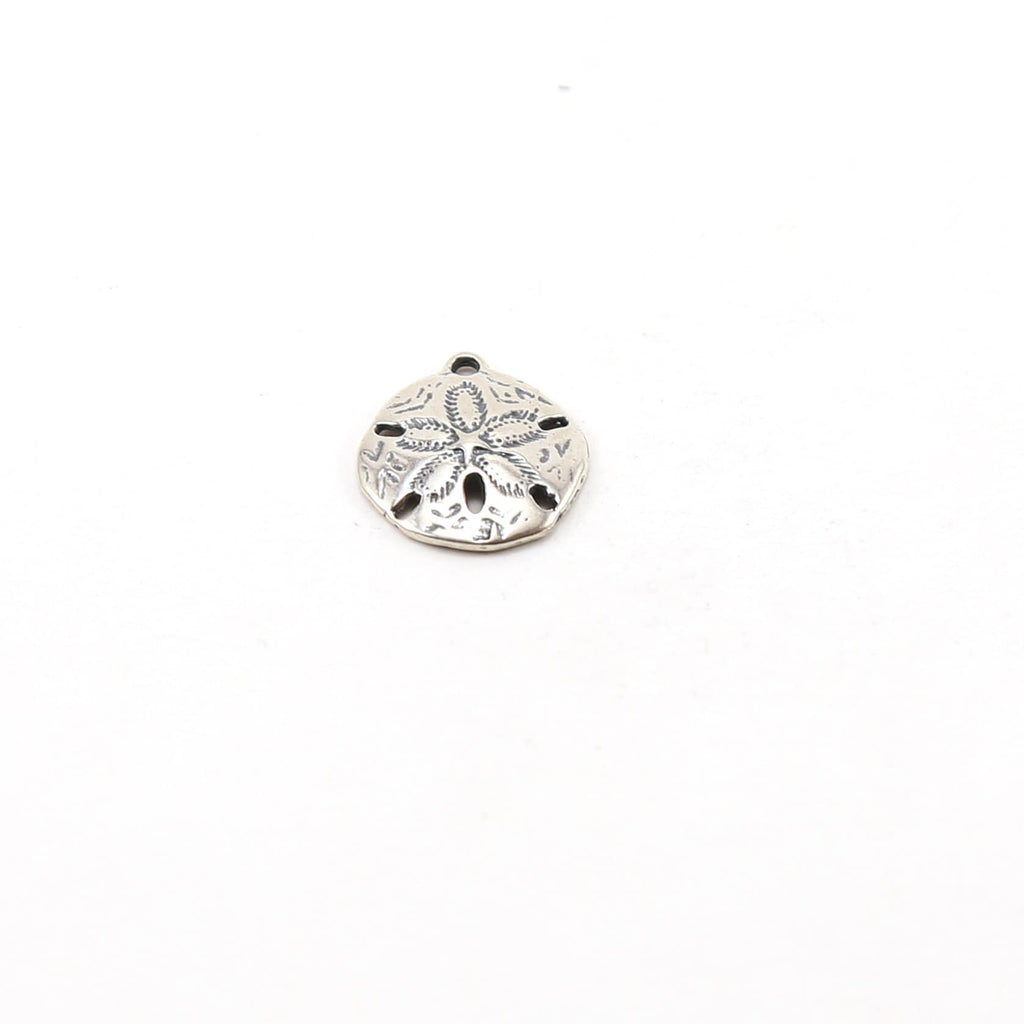 Sterling Silver Large Sand Dollar Ocean Nautical Charm Pendant