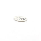 17mmx9mm Sterling Silver Love Stamped Rounded Oval Connector Charm Inspiration