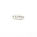 Sterling Silver Love Stamped Rounded Oval Connector Charm Inspiration