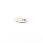 Sterling Silver Love Stamped Rounded Oval Connector Charm Inspiration