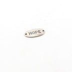 16mmx8mm Sterling Silver Hope Stamped Rounded Oval Connector Charm Inspiration
