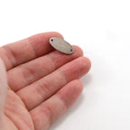 18mmx9mm Sterling Silver Spirit Stamped Rounded Oval Connector Charm