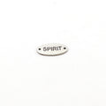 18mmx9mm Sterling Silver Spirit Stamped Rounded Oval Connector Charm