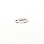 18mmx9mm Sterling Silver Spirit Stamped Rounded Oval Connector Charm