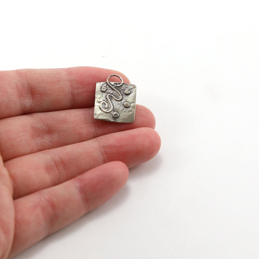 18mmx 15mm Sterling Silver Whimsical Sisters with Heart and Swirl Love Charm