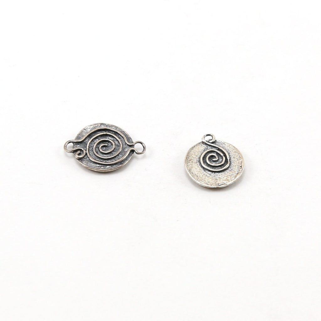 Sterling Silver Raised Om Ohm Buddha Mantra Yoga Charm Single Loop
