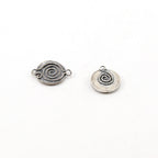 Sterling Silver Raised Om Ohm Buddha Mantra Yoga Charm Single Loop