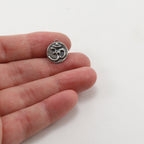 Sterling Silver Raised Om Ohm Buddha Mantra Yoga Charm Single Loop